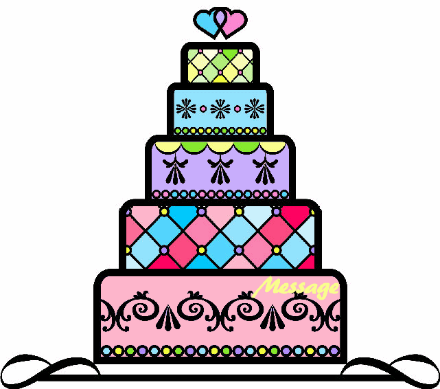 Send customized fun celebration wedding cake animation.gif via email or social media