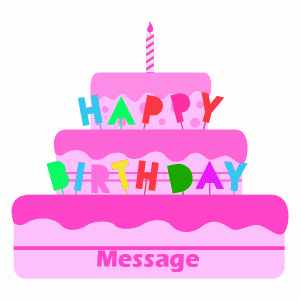 Deliver fun happy birthday animation.gif with your personalized message to friends by email or social media.