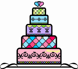 Deliver celebration wedding cake animation.gif with your personalized message to friends by email or social media.